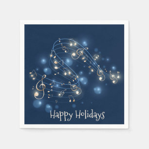 Music Notes and Christmas Lights Napkins