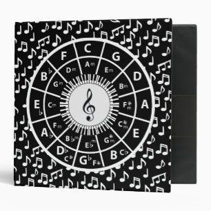 Music notes and circle of fifths binder