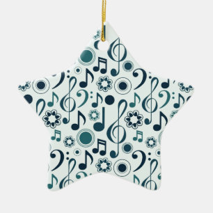 Music Notes and Clefs Ceramic Ornament