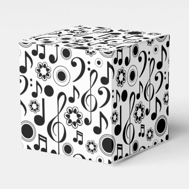 Music Notes and Clefs Favor Box (Front Side)