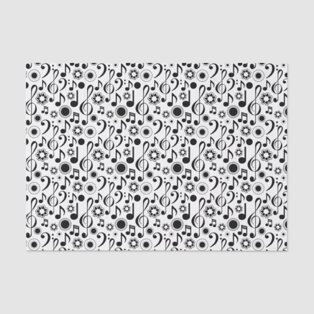 Music Notes and Clefs Tissue Paper (Front)