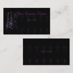 Music Notes And Double Bass Business Card
