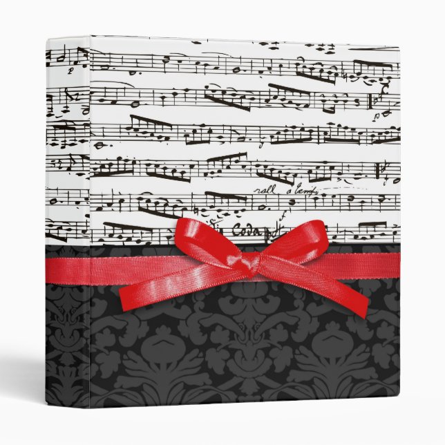 Music notes and faux red ribbon binder (Front/Spine)
