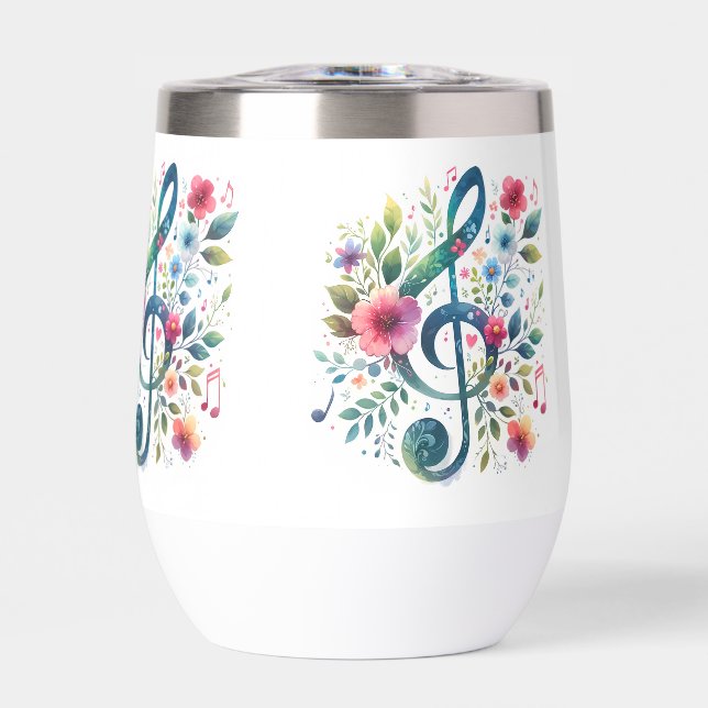Music Notes and Flowers (Front)