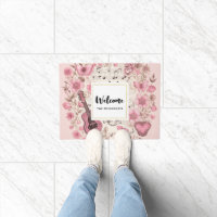  Music Notes and Flowers Retro Style Welcome