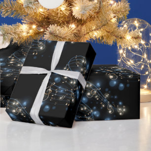Music Notes and Holiday Lights Wrapping Paper