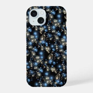 Music Notes and Holiday Party Lights iPhone 15 Case