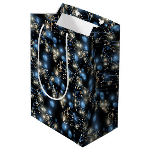 Music Notes and Holiday Party Lights Medium Gift Bag