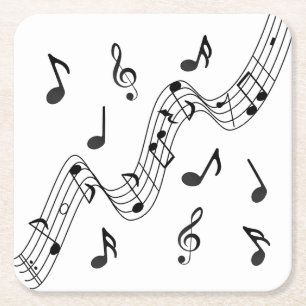 Music Notes and Staff Coaster for Music Lovers