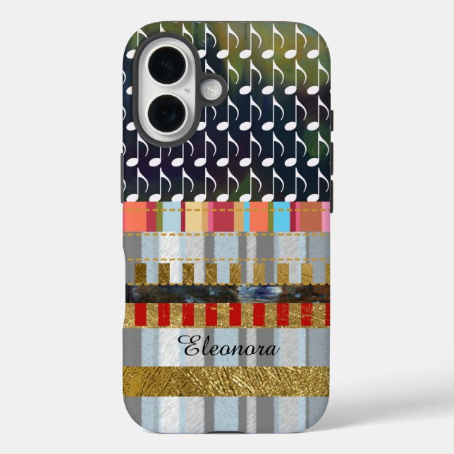 music-notes and stripes pattern cool Case-Mate iPhone case (Back)