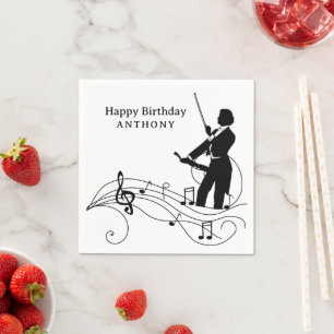 Music Notes and Violinist Napkin