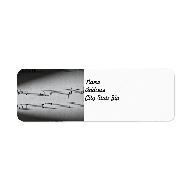 Music Notes as a Return Address Label (Front)