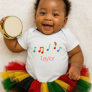 Music notes baby bodysuit