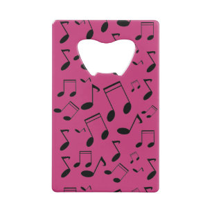 Music notes black credit card bottle opener