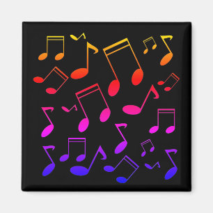Music notes black magnet