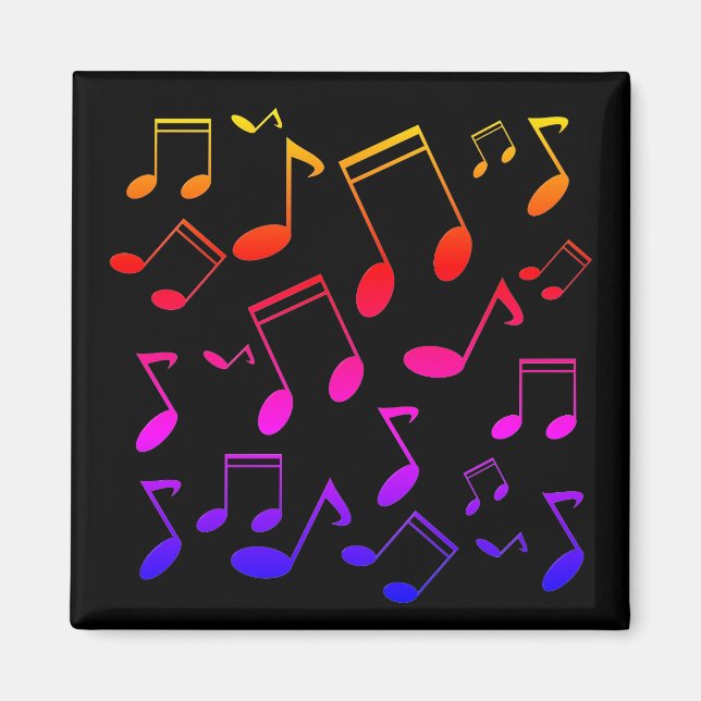 Music notes black magnet (Front)