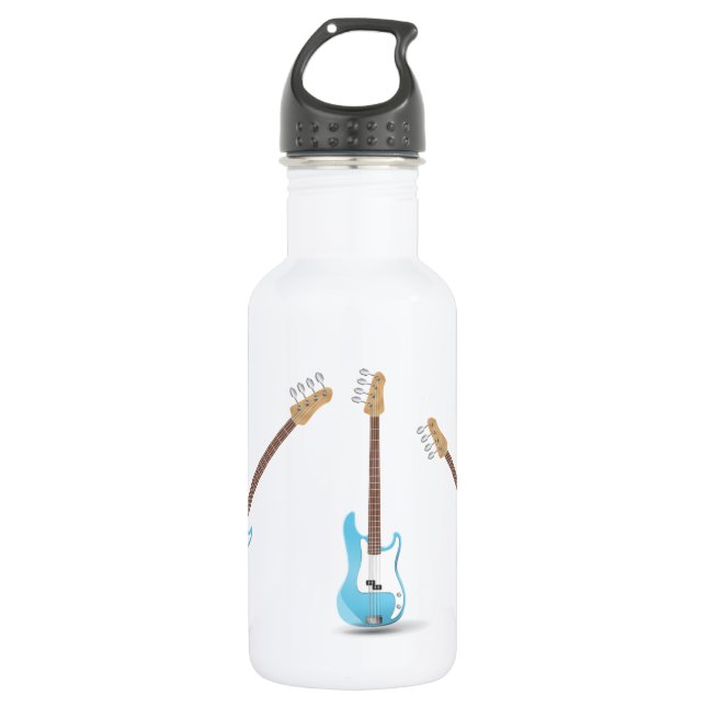 Music Notes Blue Chevrons Zigzags Pattern Destiny 532 Ml Water Bottle (Front)
