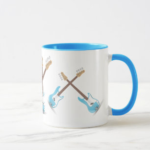 Music Notes Blue Chevrons Zigzags Pattern Destiny Mug