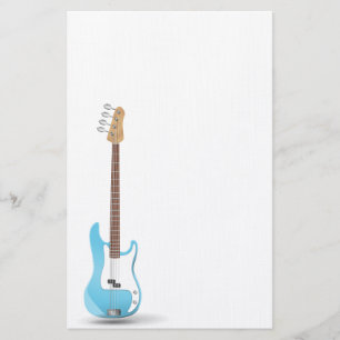 Music Notes Blue Chevrons Zigzags Pattern Destiny Stationery