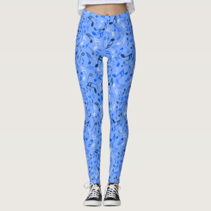 Music Notes Blue Leggings