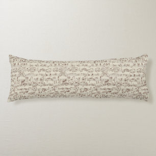 Music notes body pillow