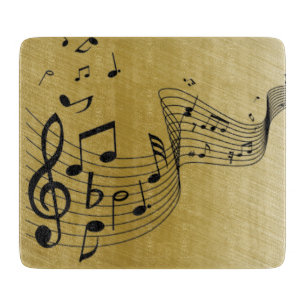 Music Notes Brushed Gold  Cutting Board