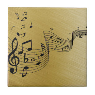 Music Notes Brushed Gold  Tile
