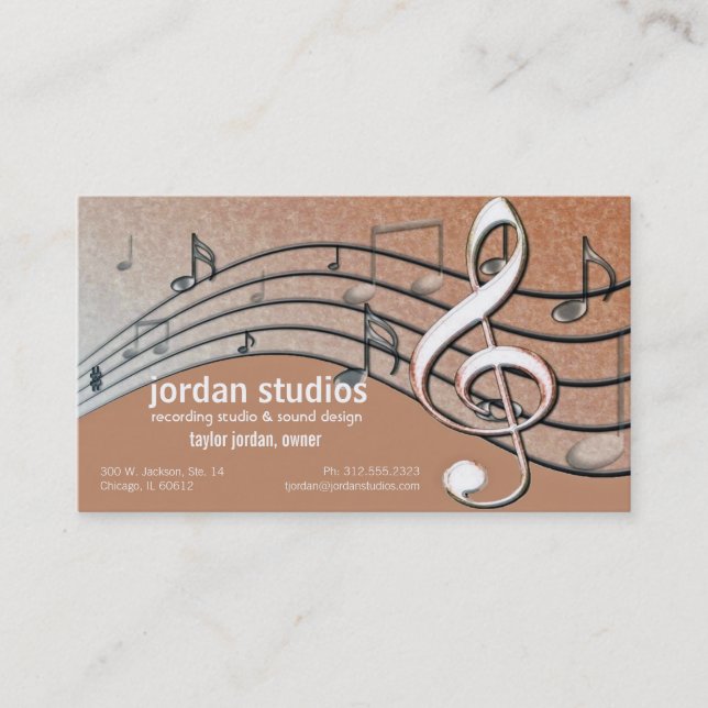 music notes business card (Front)