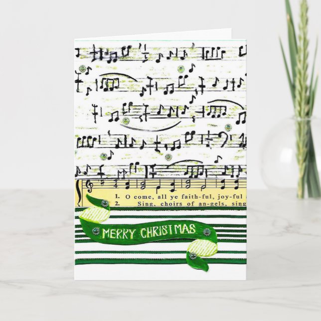 Music Notes Carte de voeux de Noël (Devant)