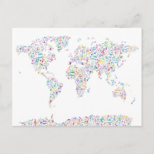 Music Notes Carte du monde