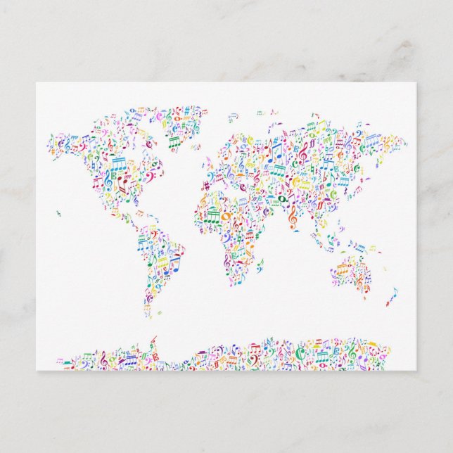 Music Notes Carte du monde (Devant)