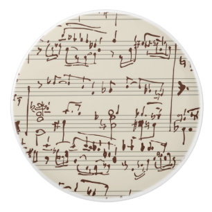 Music notes ceramic knob