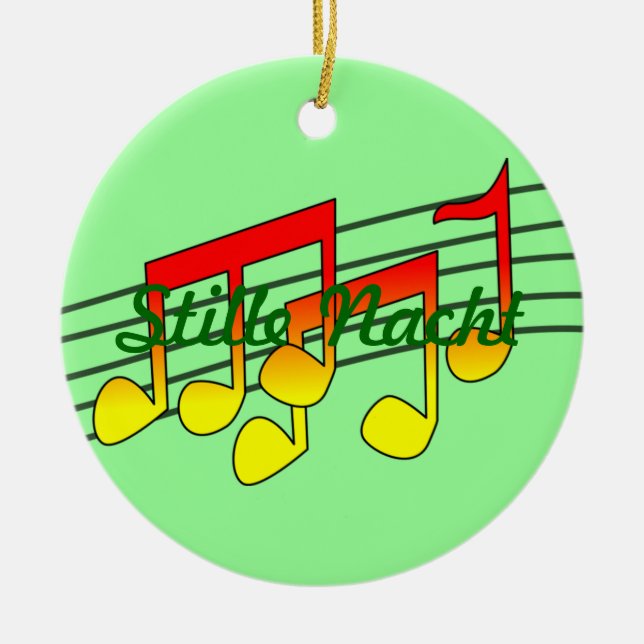 music notes ceramic ornament (Front)