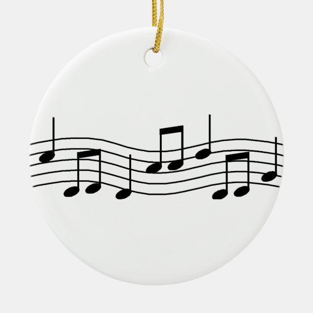 Music Notes Ceramic Ornament (Front)