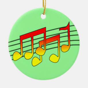 music notes ceramic ornament