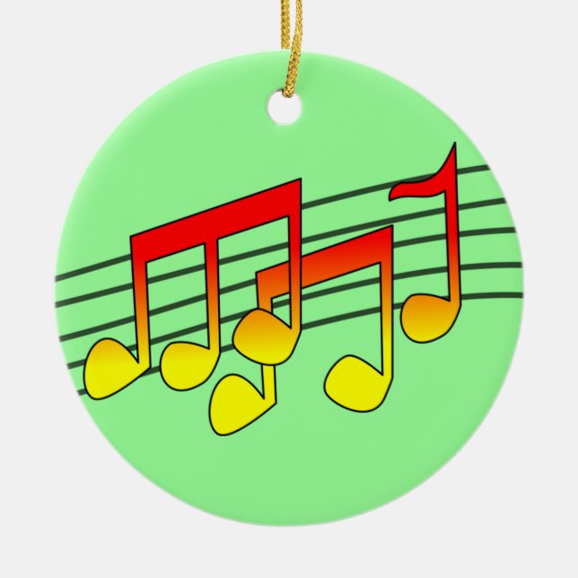 music notes ceramic ornament (Front)