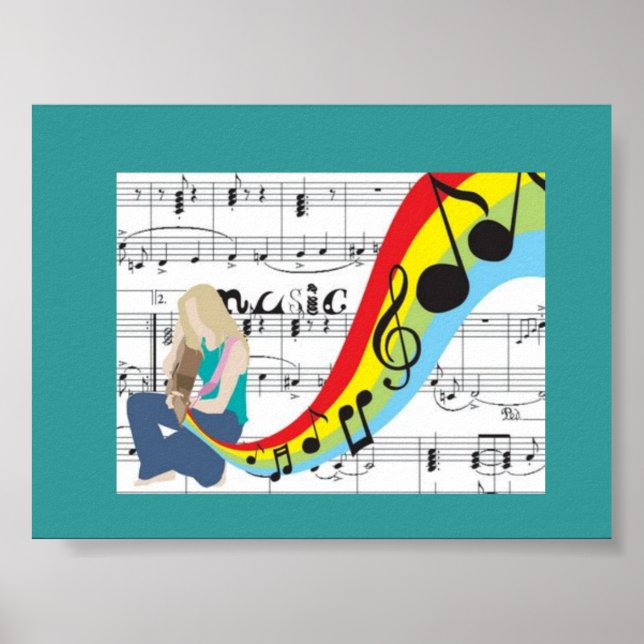 Music notes colors poster (Front)