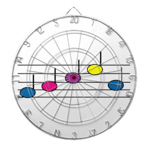 Music Notes Colourful Dartboard