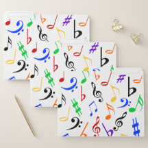 Music Notes Colourful File Folders :