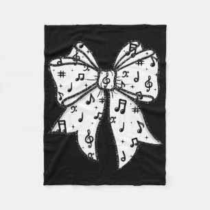 Music Notes Coquette Bow Music Teacher School Musi Fleece Blanket