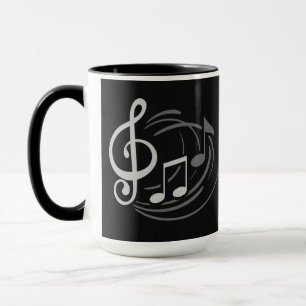Music Notes custom name mugs