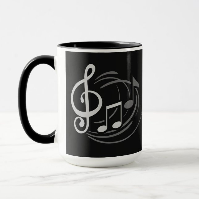 Music Notes custom name mugs (Left)