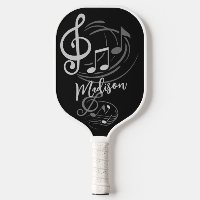 Music Notes custom name Pickleball Paddle (Front)