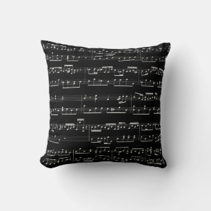 Music notes Customizable printed background colour Throw Pillow