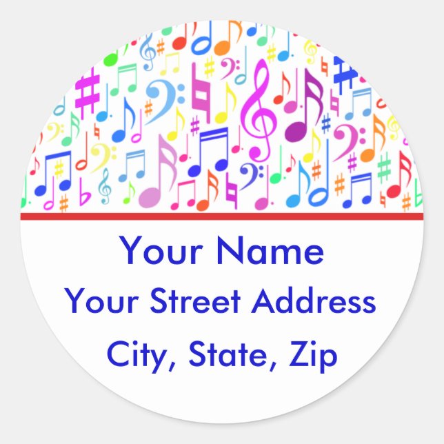 Music Notes Customizable Sticker (Front)