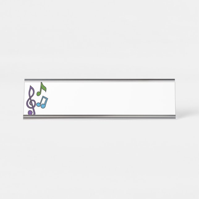 Music Notes Desk Name Plate (Front)
