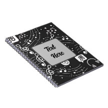 Music Notes Doodle Spiral Notebook - Perfect for M