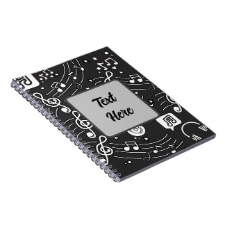 Music Notes Doodle Spiral Notebook - Perfect for M
