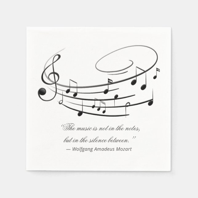 Music Notes Elegant Piano Recital & Program Napkin (Front)