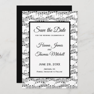 Music Notes Elegant Save the Date